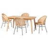 Baxton Studio Lisa Modern Bohemian Natural Brown Rattan and Black Metal 5-Piece Dining Set - 2 of 4