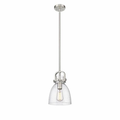 Newton Bell - 1 Light Stem Hung Pendant In Industrial Style-11.75 Inches Tall and 8 Inches Wide