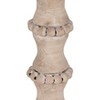 Wood Pillar Candle Holder with Decorative Beads, Antique Finish Candlestick for Home or Wedding Decor, Ivory/Beige - 4 of 4