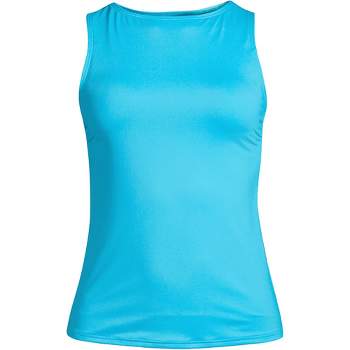 Lands' End Women's Petite Crew Neck Elbow Sleeve Rash Guard Upf 50 Sun  Protection Modest Swim Tee - Xx Small Petite - Turquoise : Target