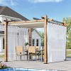 10x10 FT Outdoor Pergola, Retractable Pergola with Adjustable Canopy, Aluminum Pergola, 4 White Curtains, for Patio, Gardens, Backyard - 2 of 4