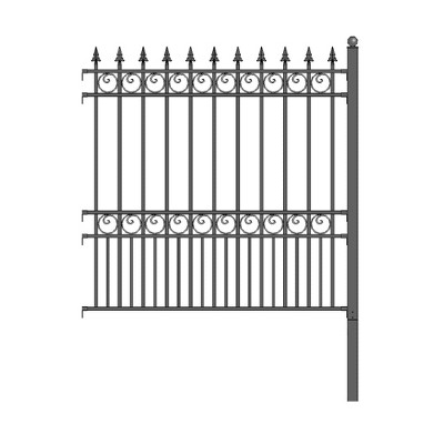 ALEKO London Style DIY Iron Wrought Steel Fence 5.5 X 5 Feet High Quality Ornamental Fence