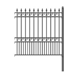 ALEKO London Style DIY Iron Wrought Steel Fence 5.5 X 5 Feet High Quality Ornamental Fence - 1 of 4