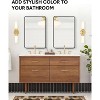 Bathroom Mirror - Matte Metal Frame Rounded Rectangle Wall Mirror for Bathroom, Bedroom & Entryway - 3 of 4