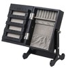 Gulches Small Mirror Jewelry Cabinet Organizer Armoire Storage Box Countertop with Stand Black - 2 of 4