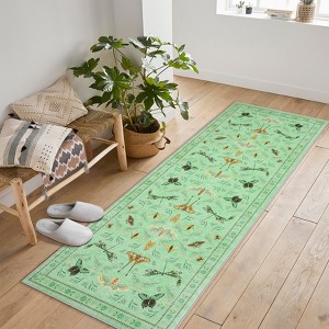 Insect Area Rug Washable Rugs, Botanical Non Slip Stain Resistant Large Carpet for Living Room Bedroom Dining Room Nursery Farmhouse Hallway Entryway - 1 of 4