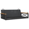 vidaXL Swing Bench Black 42.9"x24.4"x15.7" Poly Rattan - 2 of 4