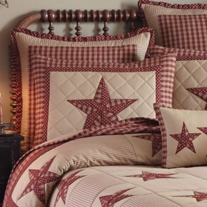 Park Designs Red Sturbridge Patch King Sham Star - 1 of 3