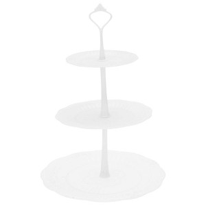 Unique Bargains Circular 3-Layer Cupcake Stand with Tiered Serving Tray for Pastries Donuts and Fruits - 1 of 4