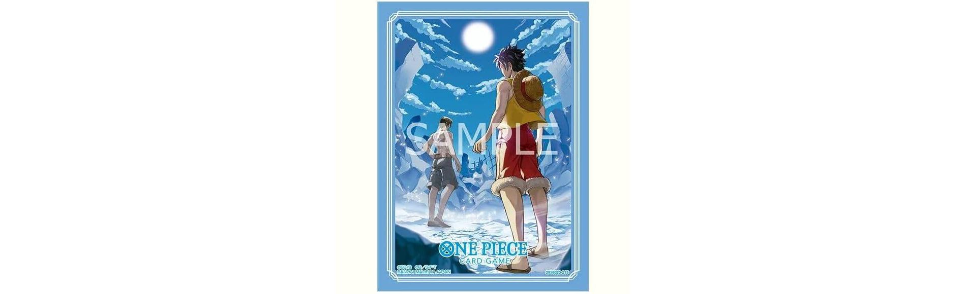 Bandai One Piece Card Game Official Card Sleeves Vol. 15 Luffy & Ace (70 Sleeves) – Japanese Import, Standard Size Trading Card Sleeves for One Piece