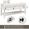 39" Entryway Storage Bench, Wood Storage Bench with Open Shoe Rack, Capacity 220Lbs, Multipurpose Shoe Bench with Padded Cushion, 2 Drawers - 4 of 4