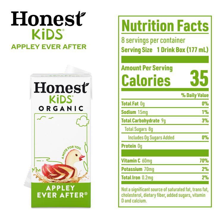 Honest Kids Organic Apple Juice Drink - 8pk/6 fl oz Box, 6 of 11