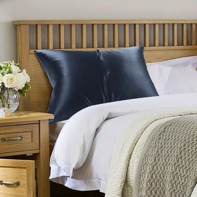 1 Pc Standard 100% Natural Silk for Hair and Skin Pillowcase Navy Blue - PiccoCasa