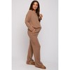 PinkBlush Mocha Ribbed Soft Knit Long Sleeve Maternity Pajama Set - 2 of 4