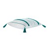 VCNY 14"x20" Oversize Boho Striped Tassel Cotton Lumbar Throw Pillow Teal: Sheltered Outdoor Use, Hidden Zipper - 3 of 4
