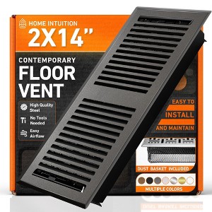 Contemporary Floor Register Vent with Mesh Cover Trap - 1 of 4