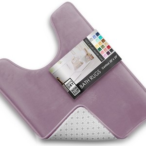Hearth & Harbor Bathroom Rugs, Ultra Soft Velvet Memory Foam Bath Mats with PVC Backing - 1 of 4