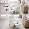 Airsurfer Modern Teddy Fabric Upholstered Accent Chair with High Back and Wooden Base, Cozy Rocking Nursery Glider for Bedroom or Living Room - 3 of 4