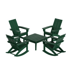WestinTrends 5-Piece Modern Adirondack Outdoor Rocking Chair with Side Table Set - 1 of 2