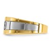 Black Bow Jewelry 9.5mm 10K Two Tone Gold Lab-Created Sapphire & Diamond Tapered Band - 4 of 4