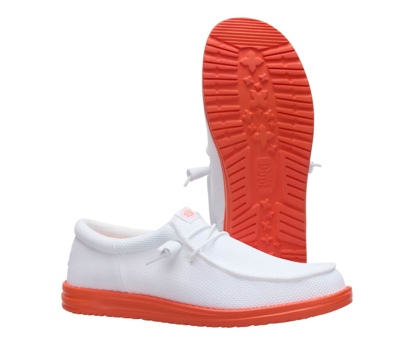 HEYDUDE Men Wally Funk Pop, White/Tomato Orange, 11, цвет: Белый — фото 3