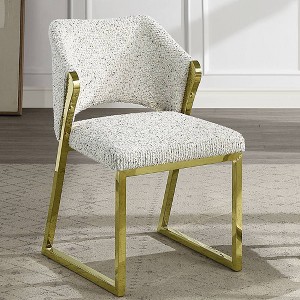 Acme Furniture Galdesa Dining Chair Teddy Faux Shearling/Gold Finish - 1 of 4