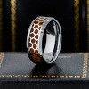 Jewelry Avalanche 8mm Beveled Honeycomb & Rosewood Inlay Tungsten Carbide Mens Wedding Band - 2 of 4