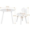 VECELO 3-Piece Kids Table and Chairs Set, Wooden Children Activity Furniture for Playroom or Classroom, White - 3 of 4