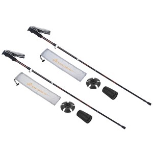 Unique Bargains Aluminum Alloy Collapsible Hiking Trekking Pole with Snow Basket 43-53 Inch 2 Pcs - 1 of 4