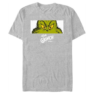 Men's Dr. Seuss Grinch Eyes T-shirt - Athletic Heather - Small : Target