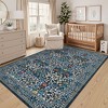 Boho Floral 8x10 Area Rug for Living Room Dining Room Washable Rug for Under Table Non-Slip Stain Resistant Floor Carpet for Bedroom Nursery Playroom - 3 of 4