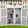 Potting Bench Outdoor Cabinet with Metal Tabletop, Wooden Storage Cabinets Weatherproof, Planting Work Benches with Adjustable Shelf - 2 of 4