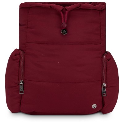 Bearpaw Women's Backpack - Puffy Quilted Top Open Backpack for Women, Bucket Bag for Work & Travel | Fits Most 15" Laptops, Burgundy — фото 3