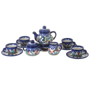 Blue Rose Polish Pottery 68 Vena Miniature Tea Set - 1 of 1