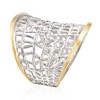 Ross-Simons Sterling Silver and 14kt Yellow Gold Free-Form Lattice Ring - 3 of 4