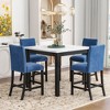 NicBex 5 Piece Dining Table Set with Faux Marble Top for 4 Kitchen Rectangle Table Set with 4 Nailhead Trims Side Chairs for Dining Room - 4 of 4