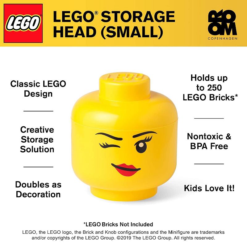 Room Copenhagen LEGO Small Storage Head | Winky | Yellow, 3 of 4