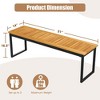 Costway 51" Wooden Outdoor Bench Patio Dining Bench with Acacia Wood Seat Natural - 3 of 4