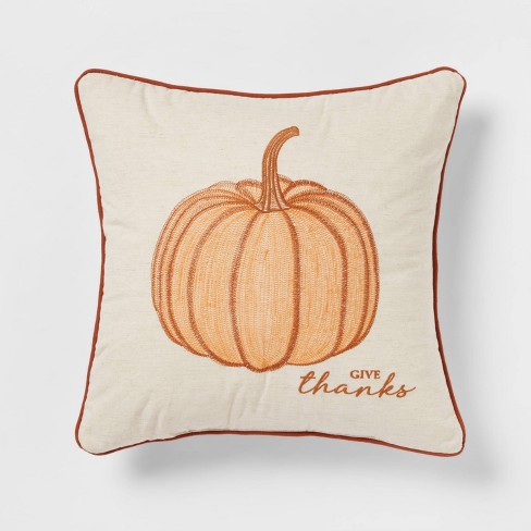 Pumpkins and Squash Cotton Throw Pillow