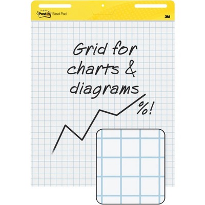 Photo 1 of Post-It Self-Stick Easel Pad, 25 x 30 Inches, Grid Ruled, White, 30 Sheets, pk of 3