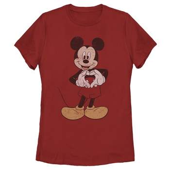 Women's Mickey & Friends Distressed Heart T-Shirt