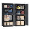 71"H Metal Garage Storage Cabinet, Black Tool Steel Locking Cabinet with Doors and 3 Shelves, Black - 4 of 4