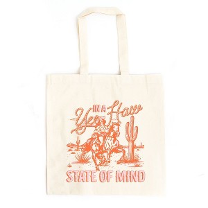 City Creek Prints Yee Haw State Of Mind Canvas Tote Bag - 15x16 - Natural - 1 of 2