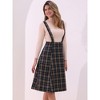 INSPIRE CHIC Women's Vintage Plaid A-Line Tartan Suspender Midi Skirt - 3 of 4