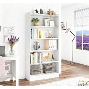 Gulches Wood Bookcase, 72" Tall Bookshelf with 6-Tier Open Storage Shelves - 1 of 4