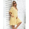 Maternity Dress Womens Casual Babydoll Dress Ruffle Short Sleeve V Neck Floral Printed Flowy Mini Short Tunic Dress - 4 of 4
