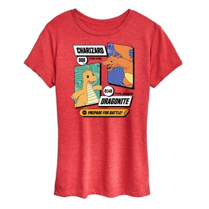 Women's - Pokémon - Dragonite Charizard Prepare For Battle Short Sleeve Graphic T-Shirt - 1 of 4