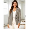 INSPIRE CHIC Women's Notched Lapel One Button Boyfriend Plaid Suit Blazer - 2 of 4