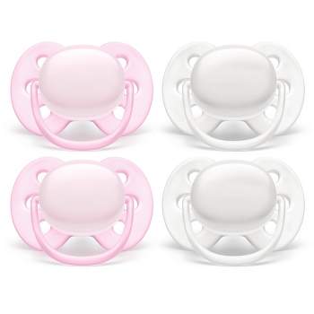 Philips Avent Ultra Soft Pacifier - Arctic White/Pink 4pk 0-6 Months