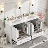 TIRAMISUBEST 60" Bathroom Vanity Set with Double Vanities (Separate), Double Ceramic Sinks, Storage Shelf, and Divided Drawers (Mirror not included) - 2 of 4
